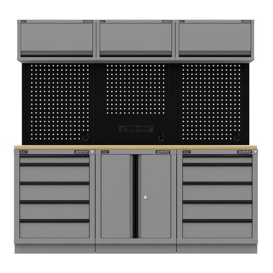 Sealey APMSBESTACK04WW Superline PRO® Black Edition Storage System with Rubber Wood Worktop 2.04m Sealey