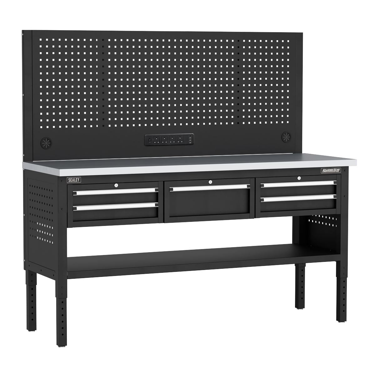 Sealey APMWB72COMBO3SS Superline PRO® Modular Workbench with 5 Drawers Stainless Steel Worktop 1830mm Sealey
