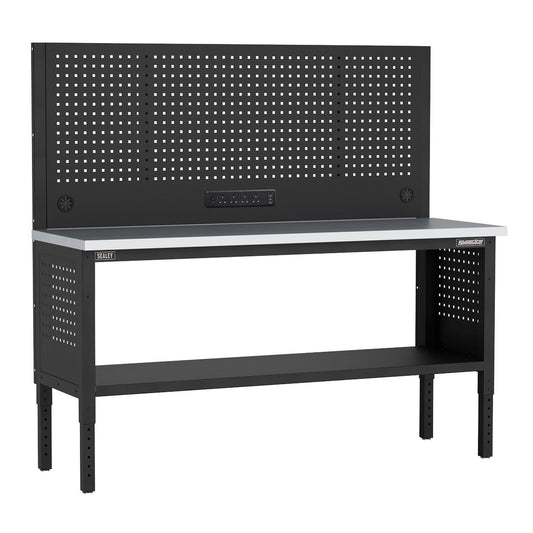 Sealey APMWB72COMBOSS Superline PRO® Modular Workbench with Pegboard Back Panel Stainless Steel Worktop 1830mm Sealey