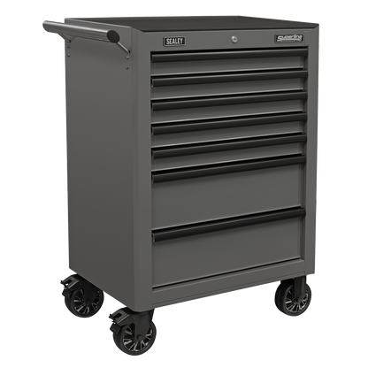 Sealey APSTACKTGR Topchest Mid-Box Tool Chest & Rollcab Combination 14 Drawer with Ball-Bearing Slides - Grey Sealey