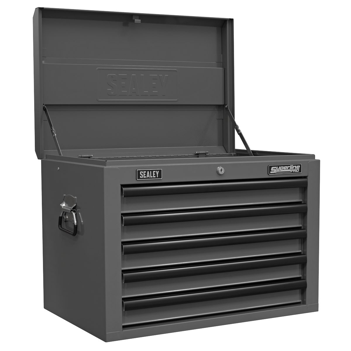 Sealey APSTACKTGR Topchest Mid-Box Tool Chest & Rollcab Combination 14 Drawer with Ball-Bearing Slides - Grey Sealey