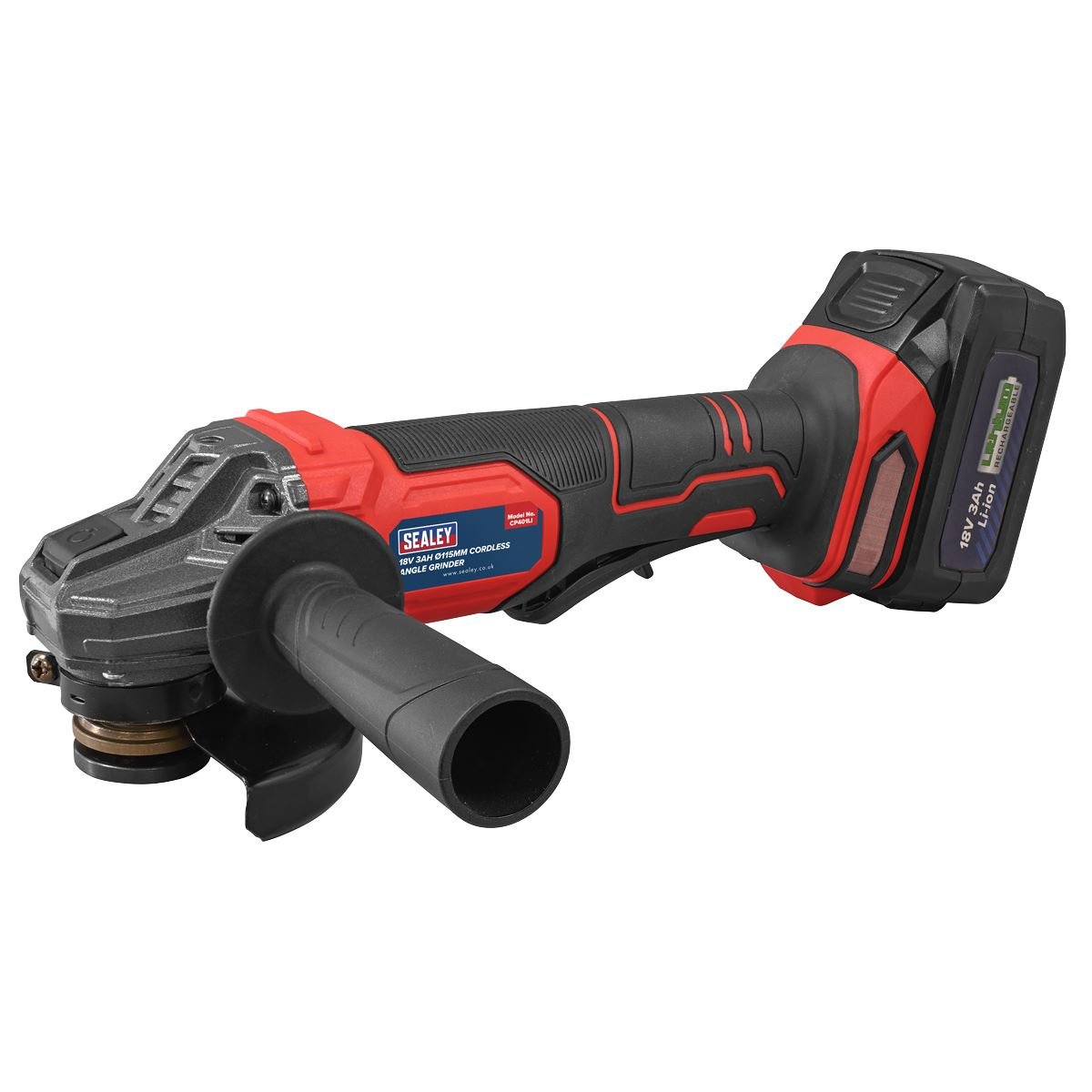Sealey CP401LI 115mm Cordless Angle Grinder 18V 3Ah - Red Sealey