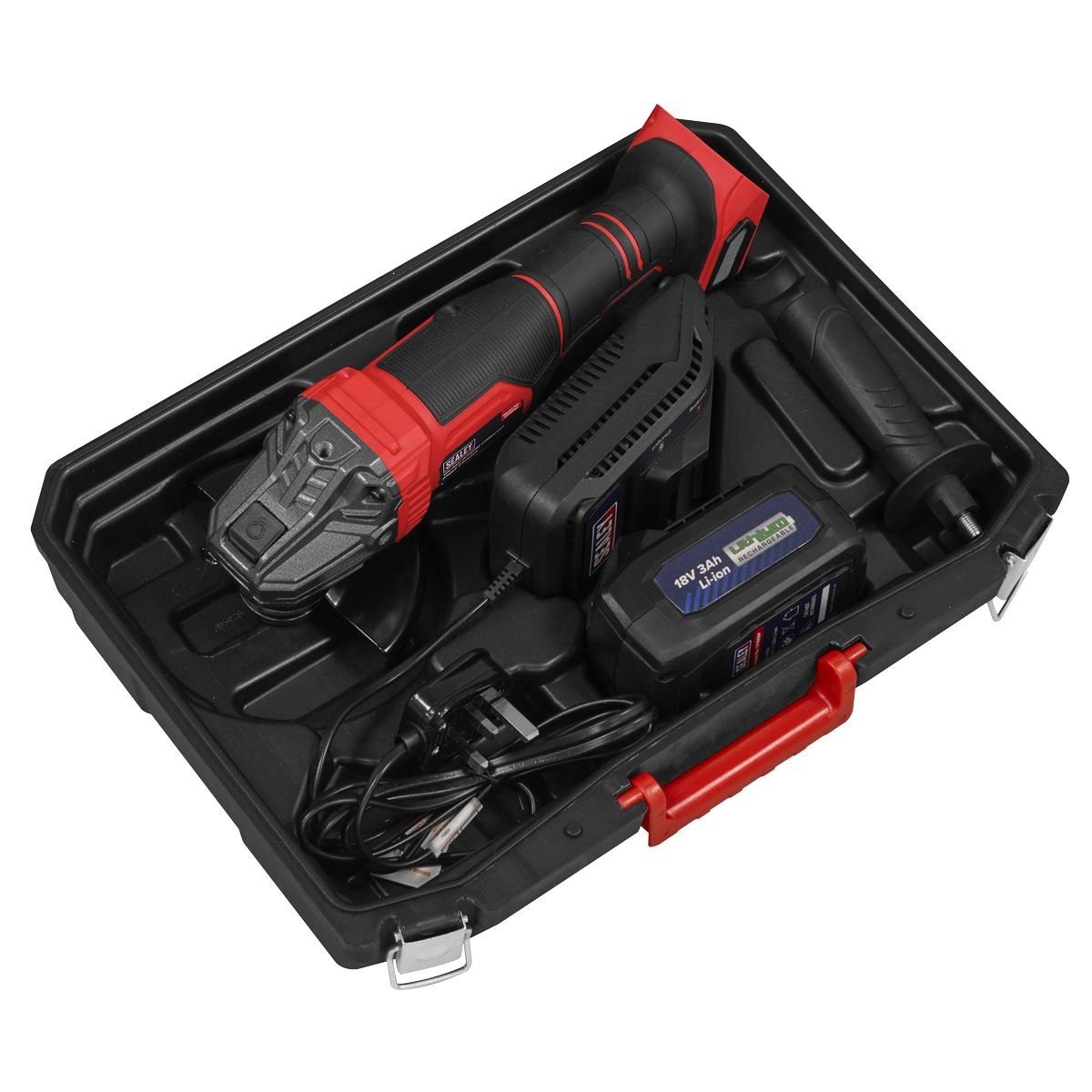 Sealey CP401LI 115mm Cordless Angle Grinder 18V 3Ah - Red Sealey