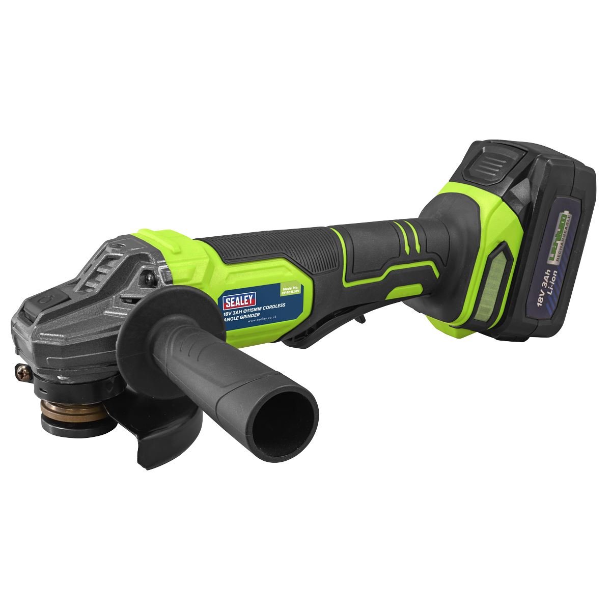 Sealey CP401LIHV 18V 3Ah 115mm Cordless Angle Grinder - Green Sealey