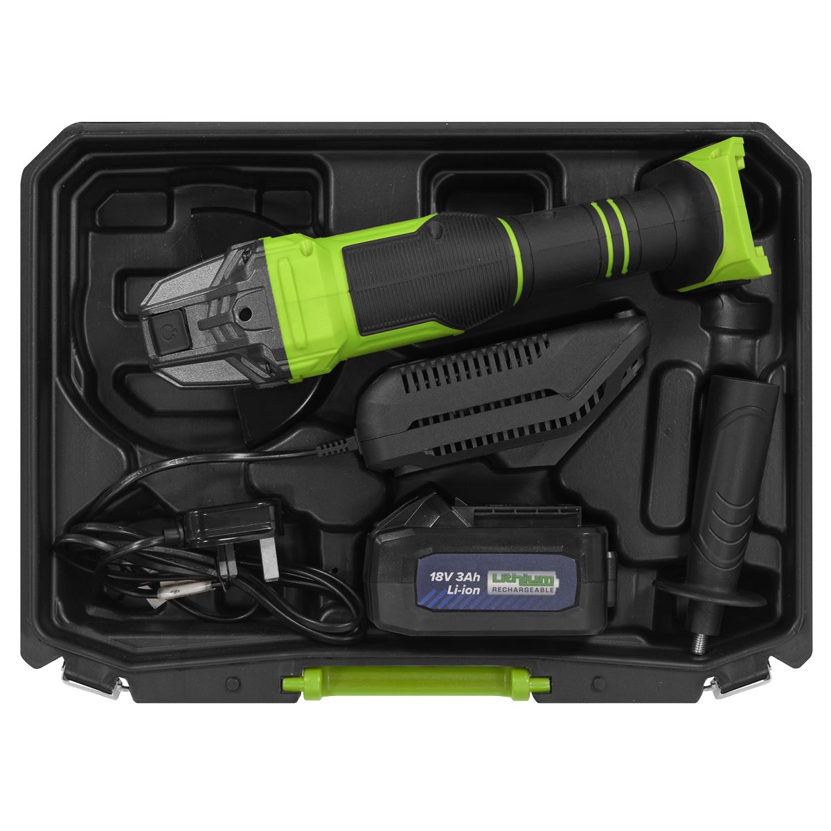 Sealey CP401LIHV 18V 3Ah 115mm Cordless Angle Grinder - Green Sealey