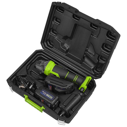 Sealey CP401LIHV 18V 3Ah 115mm Cordless Angle Grinder - Green Sealey
