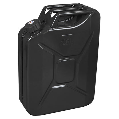 Sealey JC20SCB Screw Cap Metal Jerry Can 20L - Black Sealey