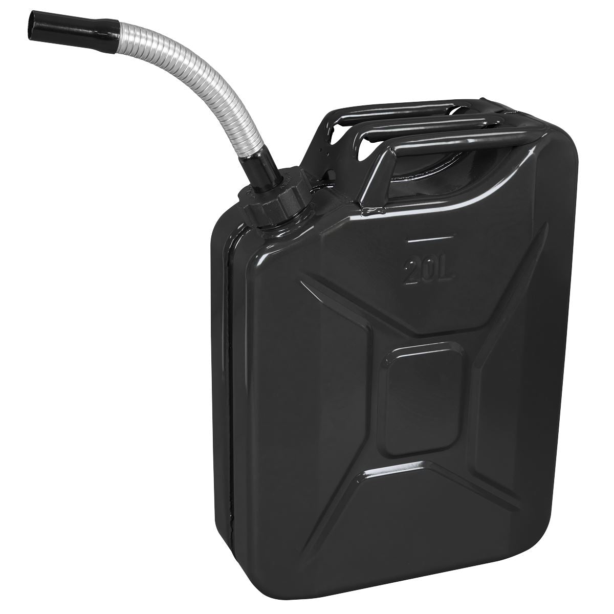 Sealey JC20SCB Screw Cap Metal Jerry Can 20L - Black Sealey