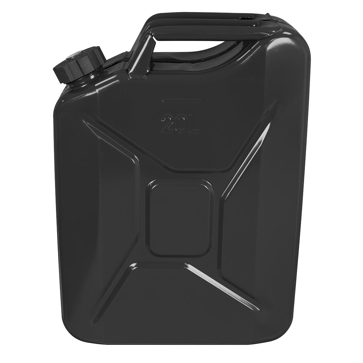 Sealey JC20SCB Screw Cap Metal Jerry Can 20L - Black Sealey