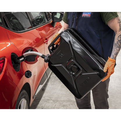 Sealey JC20SCB Screw Cap Metal Jerry Can 20L - Black Sealey