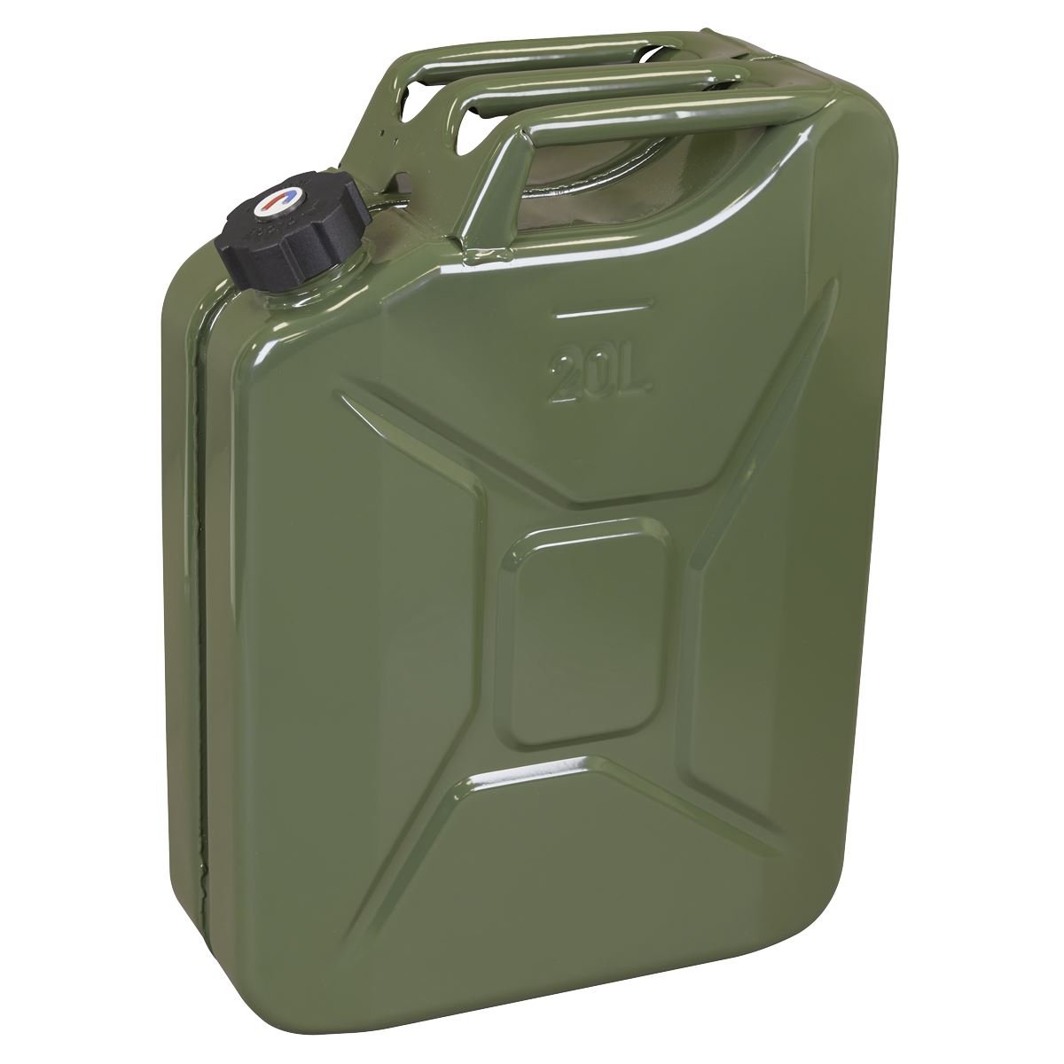 Sealey JC20SCG Screw Cap Metal Jerry Can 20L - Green Sealey