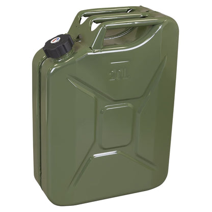 Sealey JC20SCG Screw Cap Metal Jerry Can 20L - Green Sealey