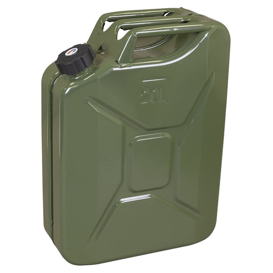 Sealey JC20SCG Screw Cap Metal Jerry Can 20L - Green Sealey