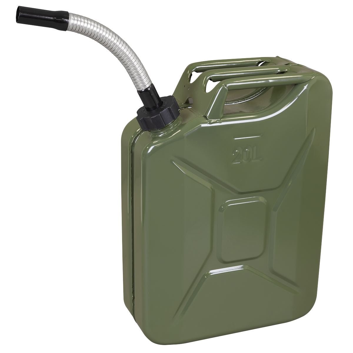 Sealey JC20SCG Screw Cap Metal Jerry Can 20L - Green Sealey