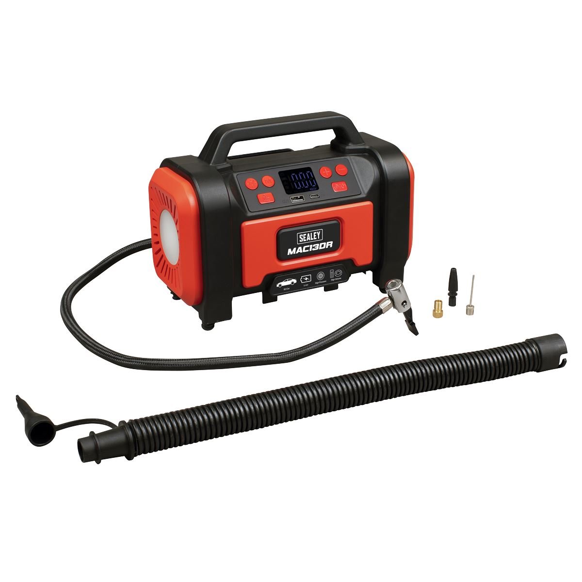 Sealey MAC13DR Rechargeable Tyre Inflator & High Volume Air Pump 12V Sealey
