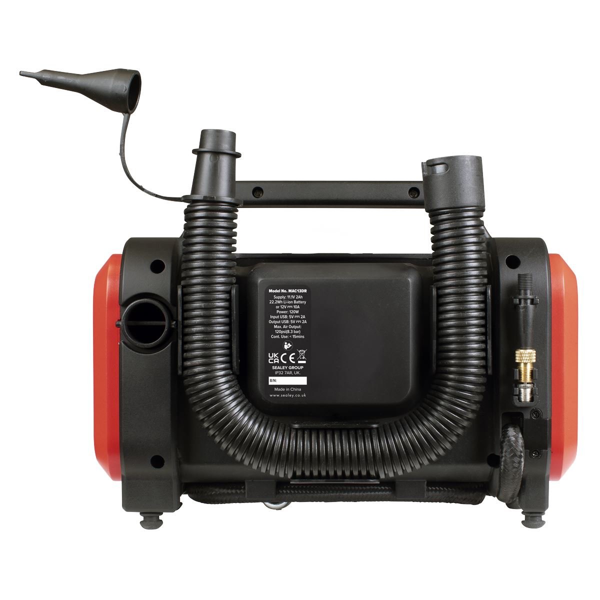 Sealey MAC13DR Rechargeable Tyre Inflator & High Volume Air Pump 12V Sealey