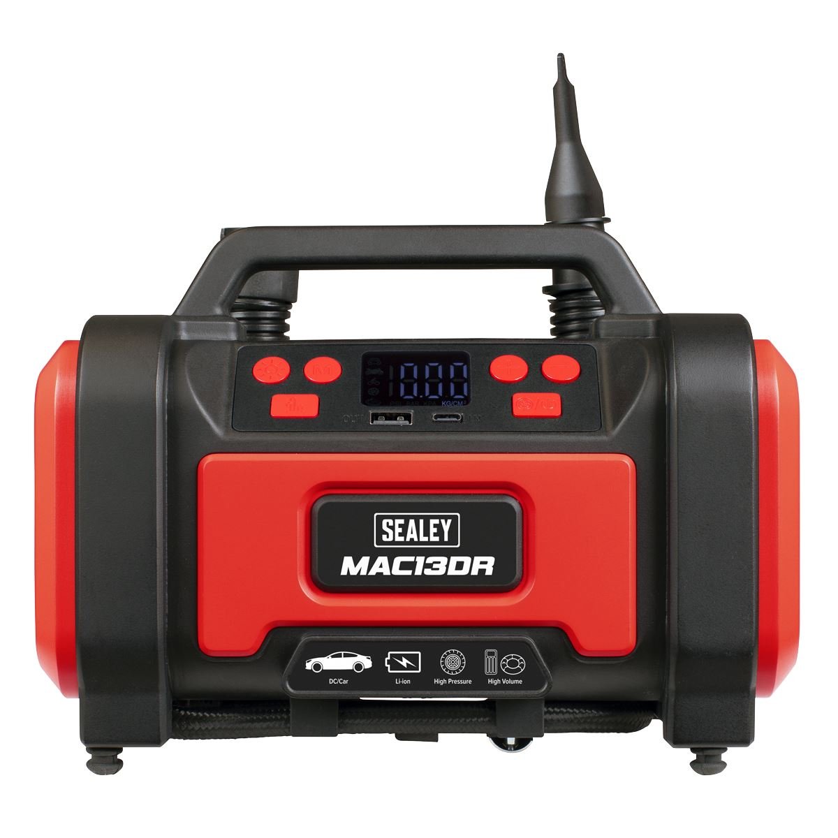 Sealey MAC13DR Rechargeable Tyre Inflator & High Volume Air Pump 12V Sealey