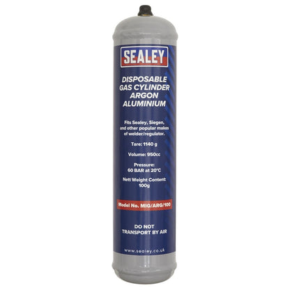 Sealey MIG/ARG/100 Gas Cylinder Disposable Argon 100g Sealey