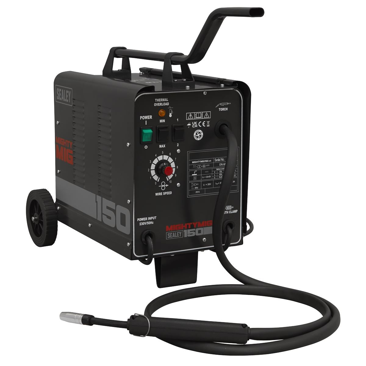 Sealey MIGHTYMIG150 Professional Gas/Gasless MIG Welder 150A 230V Sealey