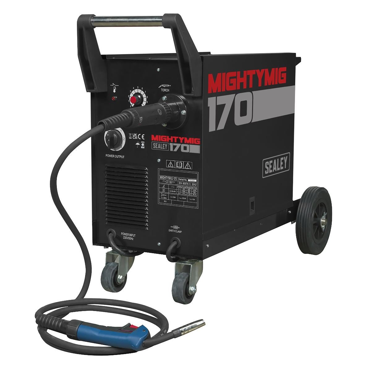 Sealey MIGHTYMIG170 Professional Gas/Gasless MIG Welder 170A with Euro Torch Sealey