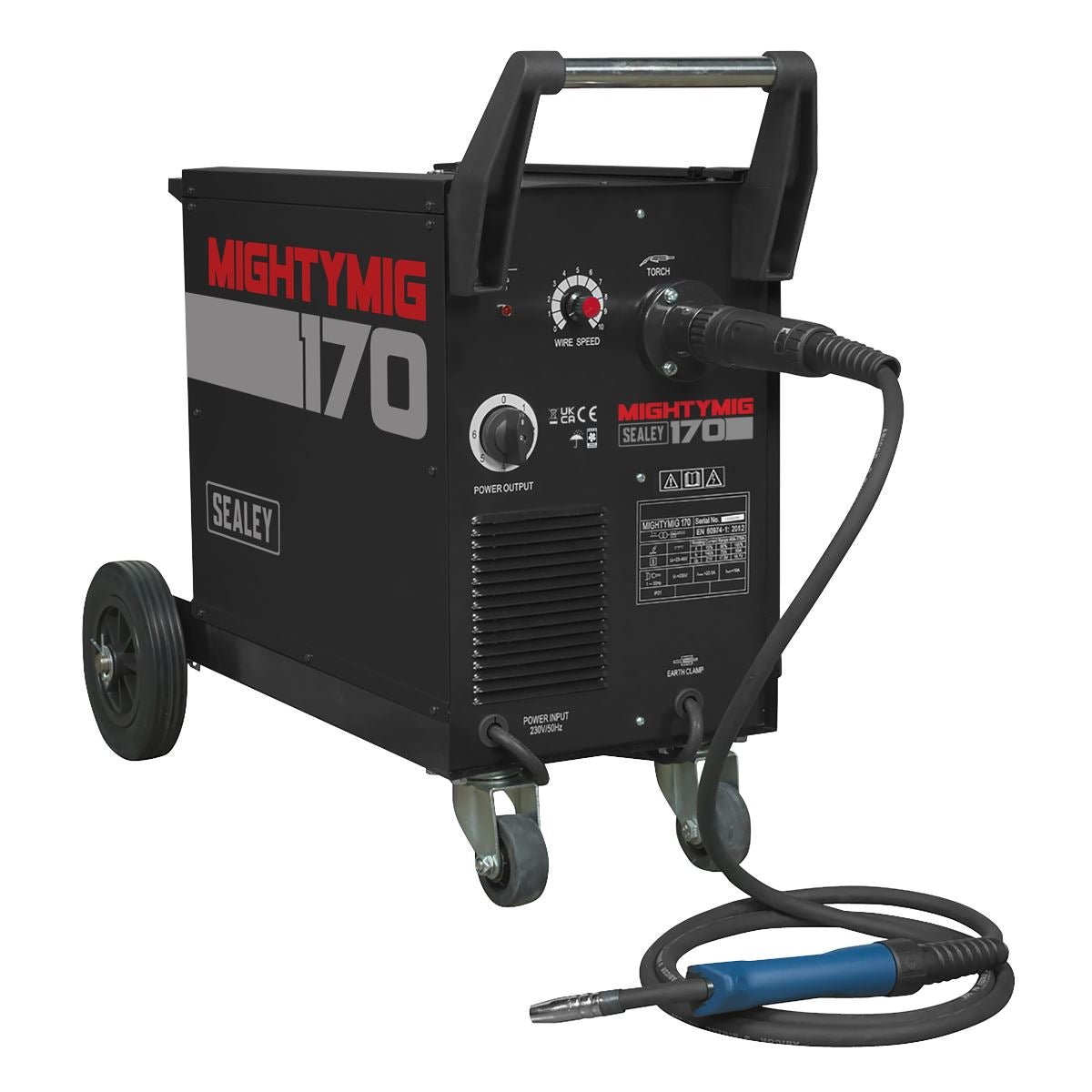 Sealey MIGHTYMIG170 Professional Gas/Gasless MIG Welder 170A with Euro Torch Sealey