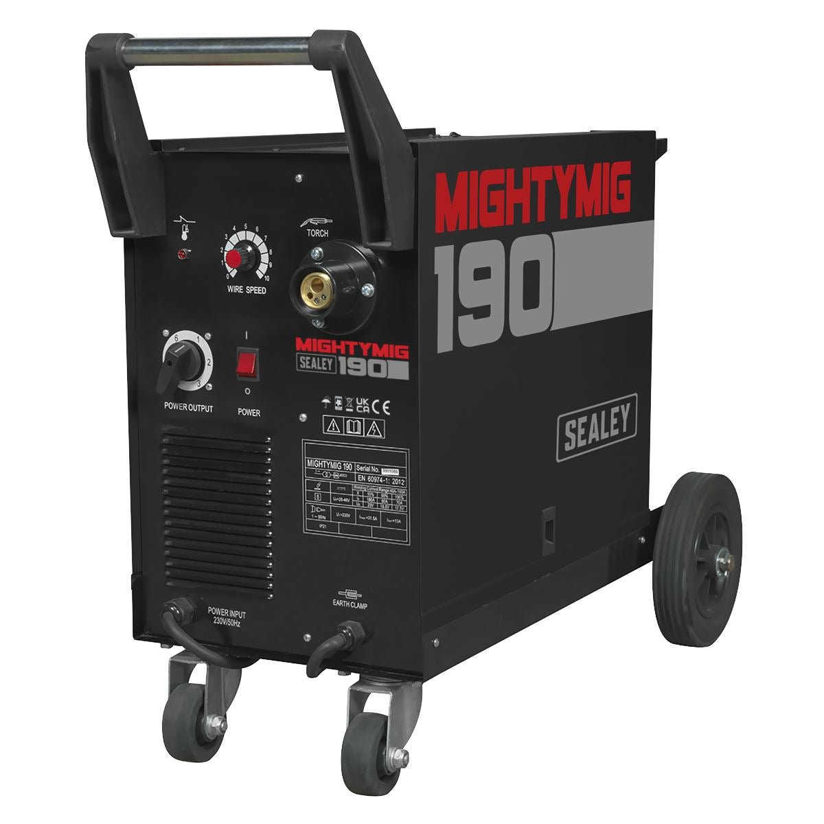 Sealey MIGHTYMIG190 Professional Gas/Gasless MIG Welder 190A with Euro Torch Sealey