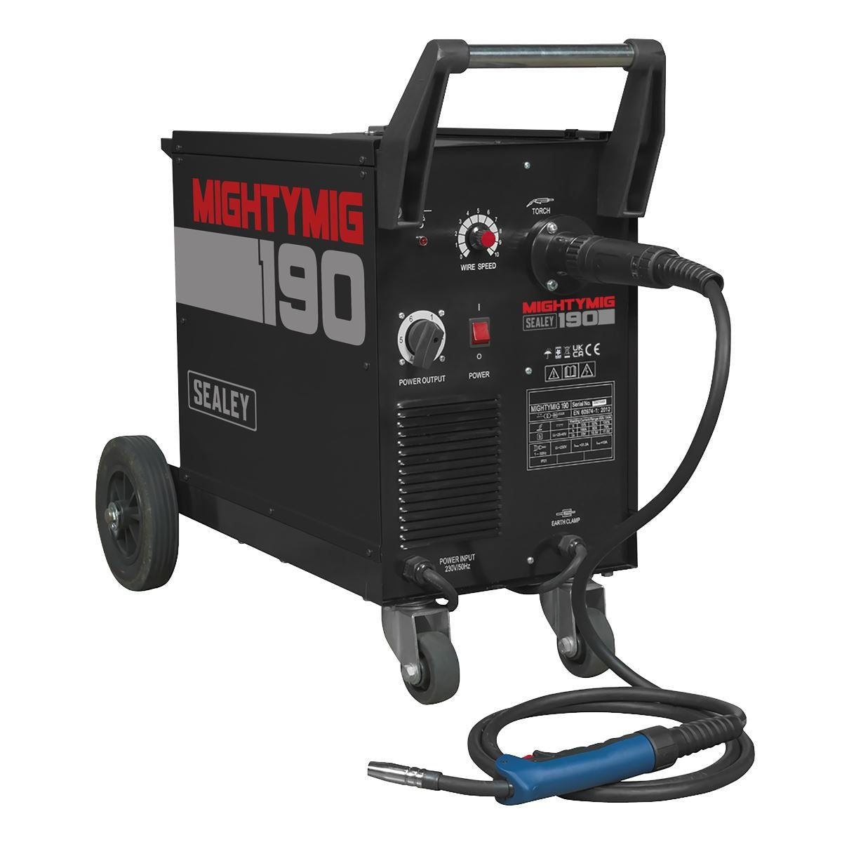 Sealey MIGHTYMIG190 Professional Gas/Gasless MIG Welder 190A with Euro Torch Sealey