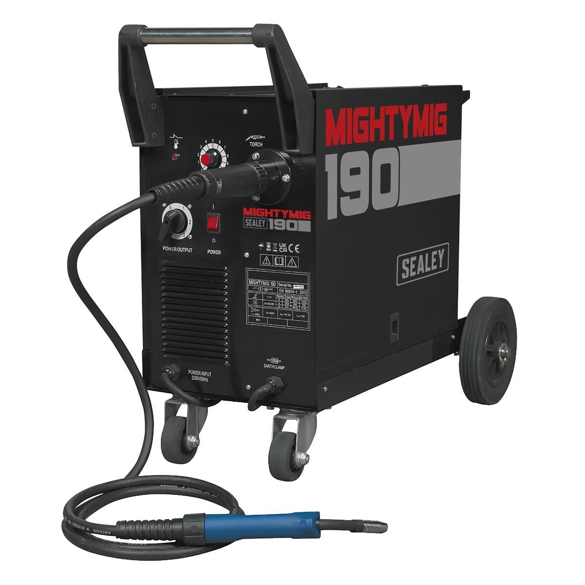 Sealey MIGHTYMIG190 Professional Gas/Gasless MIG Welder 190A with Euro Torch Sealey