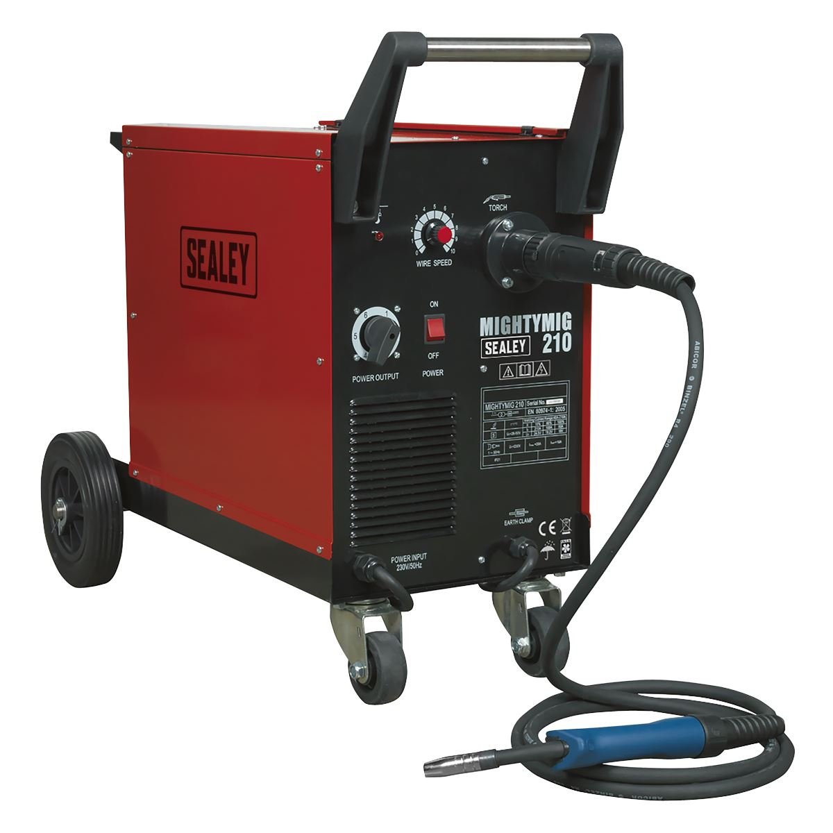 Sealey MIGHTYMIG210 Professional Gas/Gasless MIG Welder 210A with Euro Torch Sealey