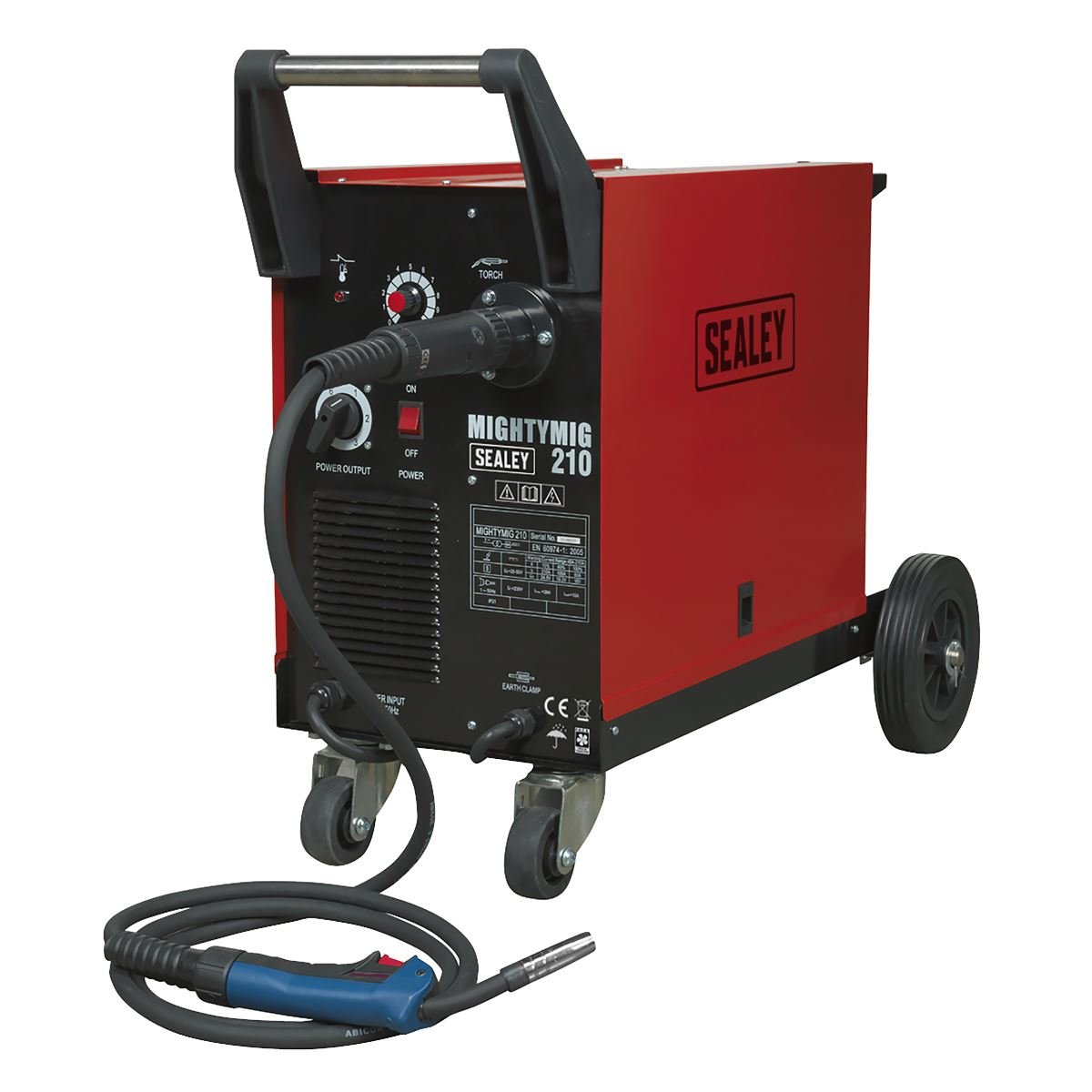 Sealey MIGHTYMIG210 Professional Gas/Gasless MIG Welder 210A with Euro Torch Sealey
