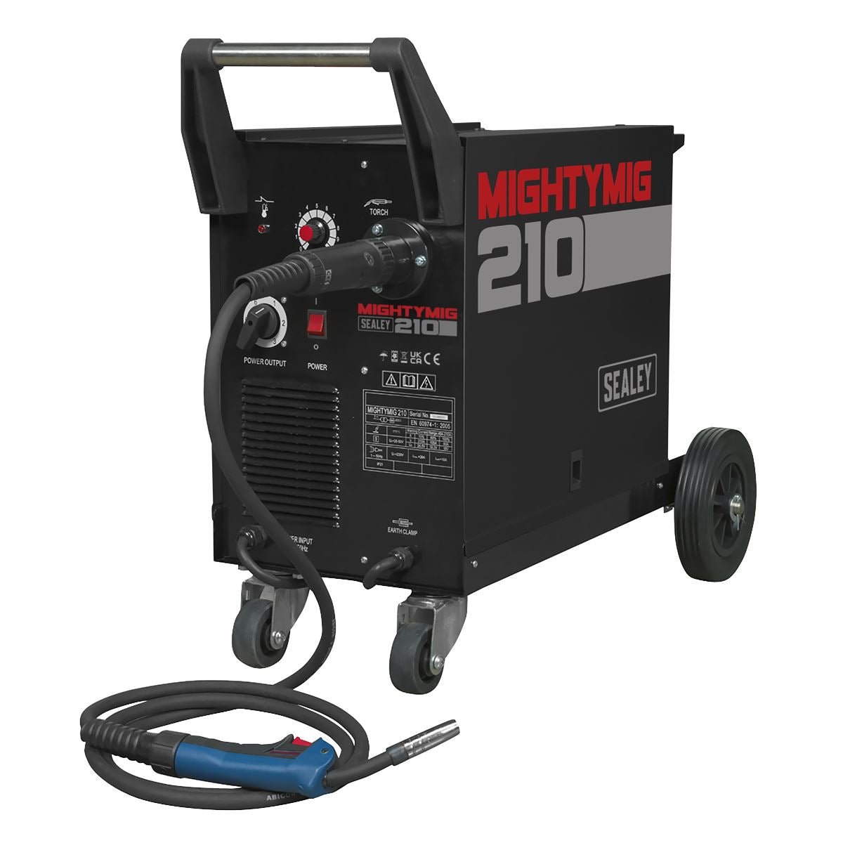 Sealey MIGHTYMIG210 Professional Gas/Gasless MIG Welder 210A with Euro Torch Sealey