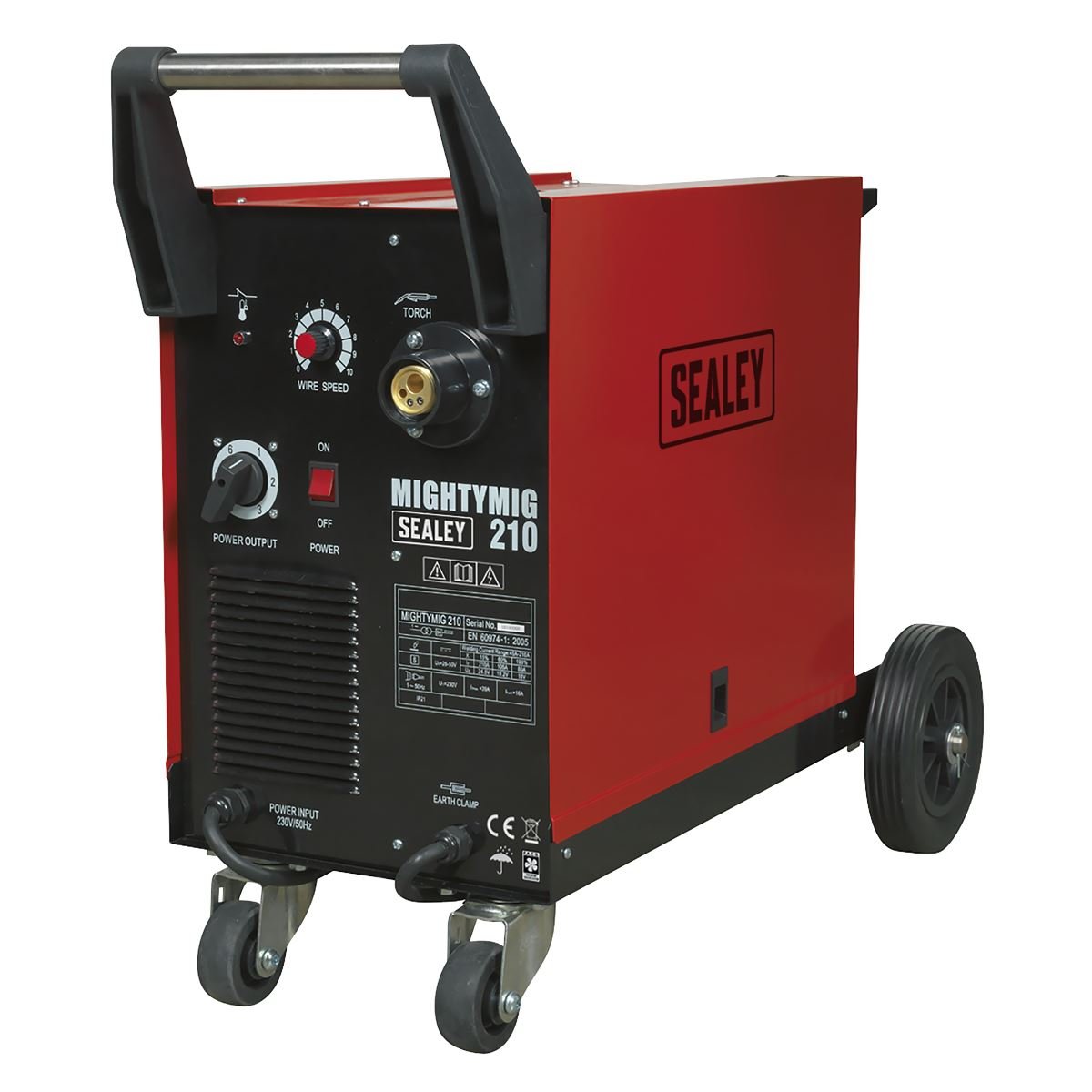 Sealey MIGHTYMIG210 Professional Gas/Gasless MIG Welder 210A with Euro Torch Sealey