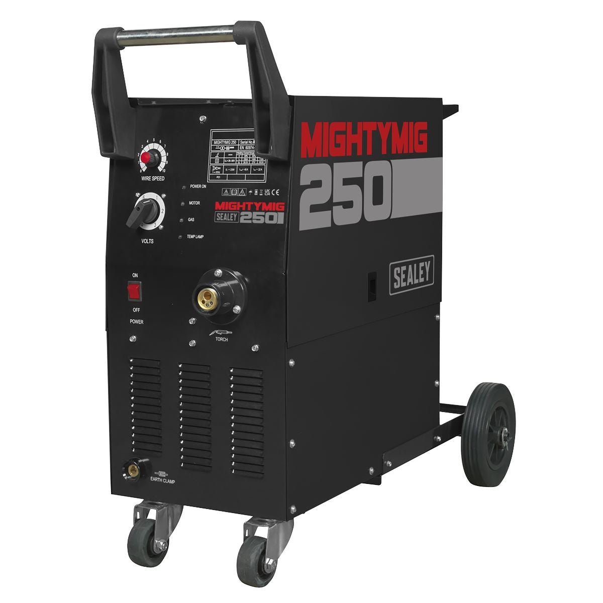 Sealey MIGHTYMIG250 Professional Gas/Gasless MIG Welder 250A with Euro Torch Sealey
