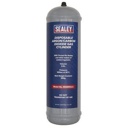 Sealey MIGMIX2.2 430g Disposable Argon/Carbon Dioxide Gas Cylinder Sealey
