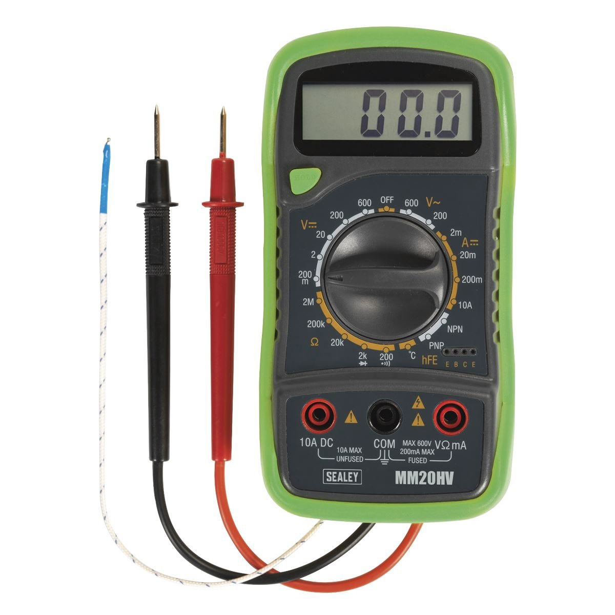 Sealey MM20HV Digital Multimeter 8-Function with Thermocouple Hi-Vis Sealey