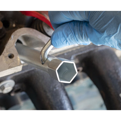 Sealey MS157 Long Reach Double End Spark Plug Box Spanner with L-Bar 16/18mm Sealey