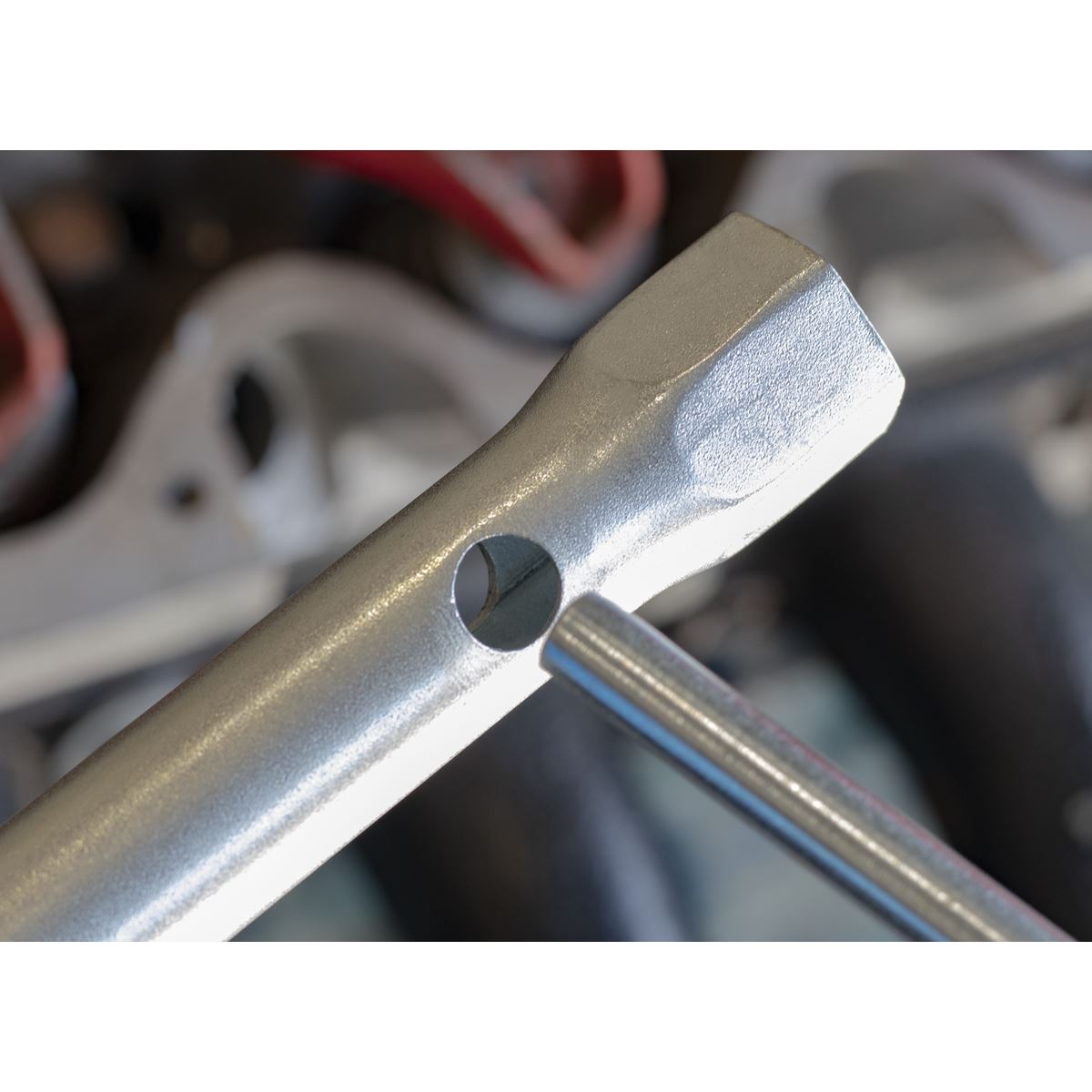 Sealey MS157 Long Reach Double End Spark Plug Box Spanner with L-Bar 16/18mm Sealey