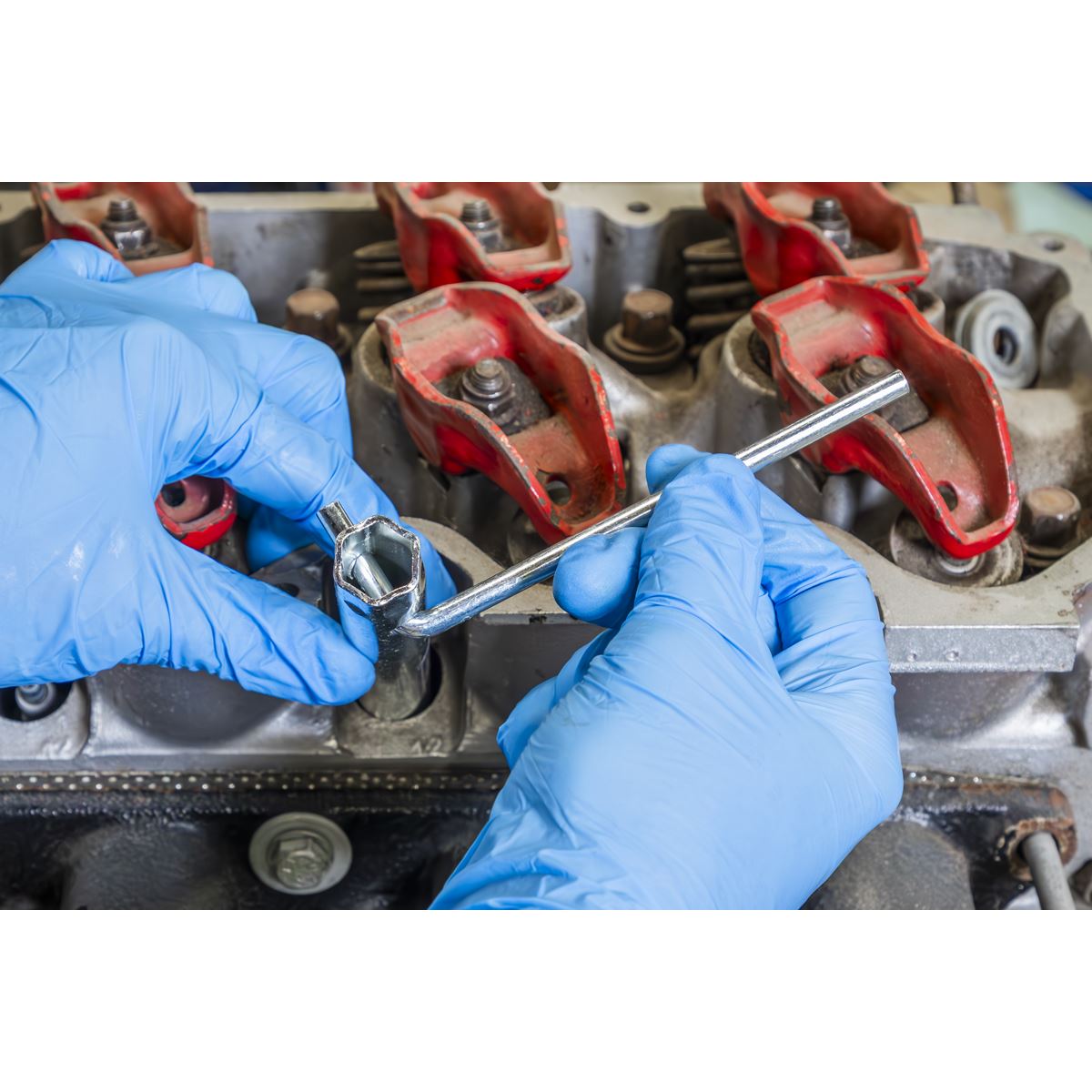 Sealey MS160 Long Reach Double End Spark Plug Box Spanner with L-Bar 14/16mm Sealey