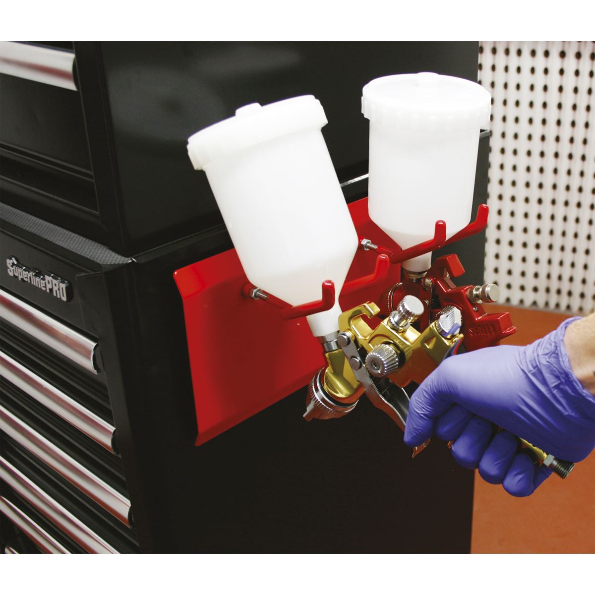 Sealey MSH02 Magnetic Spray Gun Holder - 2 Gun Sealey