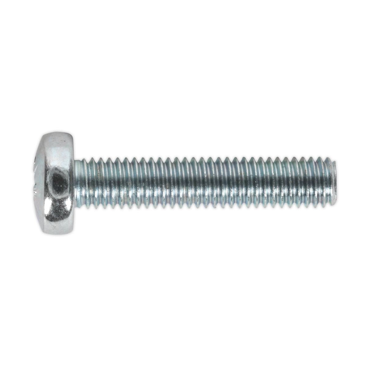 Sealey MSP525 Machine Screw M5 x 25mm Pan Head Pozi Zinc Pack of 50 Sealey
