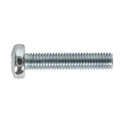 Sealey MSP525 Machine Screw M5 x 25mm Pan Head Pozi Zinc Pack of 50 Sealey
