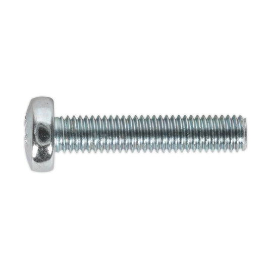 Sealey MSP525 Machine Screw M5 x 25mm Pan Head Pozi Zinc Pack of 50 Sealey