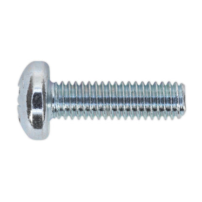 Sealey MSP620 Machine Screw M6 x 20mm Pan Head Pozi Zinc Pack of 50 Sealey