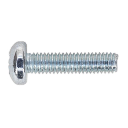 Sealey MSP625 Machine Screw M6 x 25mm Pan Head Pozi Zinc Pack of 50 Sealey