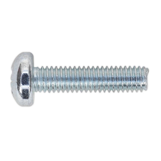 Sealey MSP625 Machine Screw M6 x 25mm Pan Head Pozi Zinc Pack of 50 Sealey