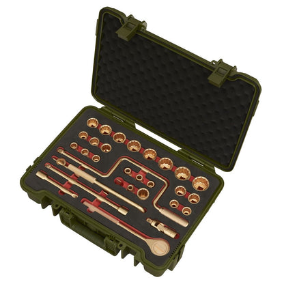 Sealey NS039 Socket Set 31pc 1/2"Sq Drive - Non-Sparking Sealey