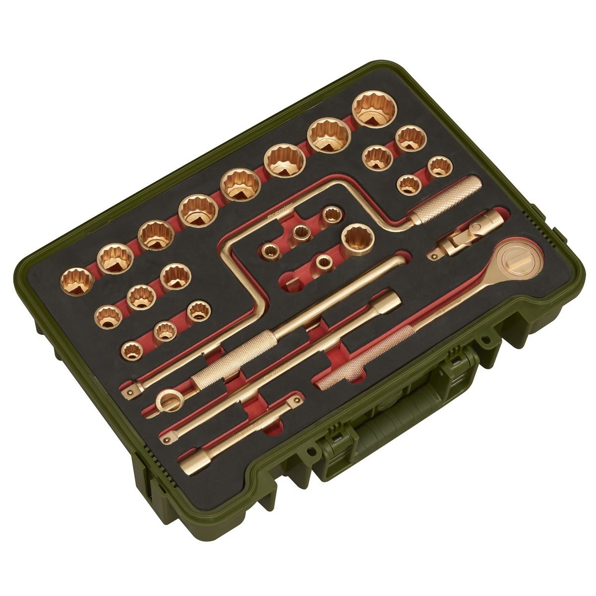Sealey NS039 Socket Set 31pc 1/2"Sq Drive - Non-Sparking Sealey