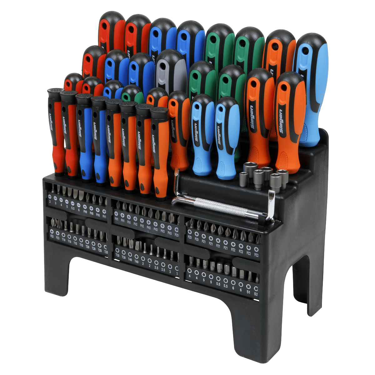 Siegen S01248 Screwdriver Bit & Nut Driver Set 100pc Sealey