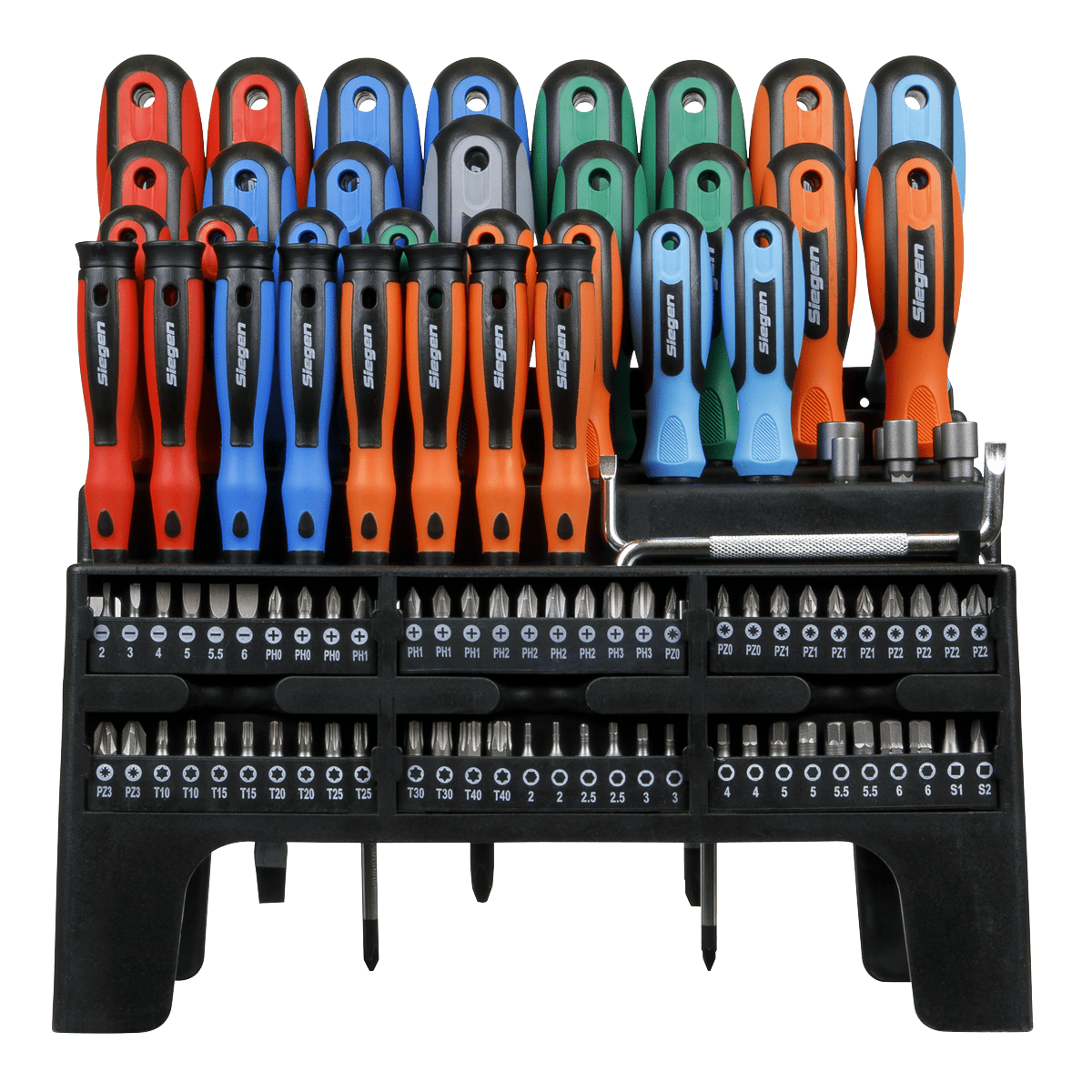 Siegen S01248 Screwdriver Bit & Nut Driver Set 100pc Sealey