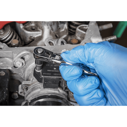 Siegen S01254 Micro Flexi-Head Ratchet Wrench 1/4"Sq Drive Sealey